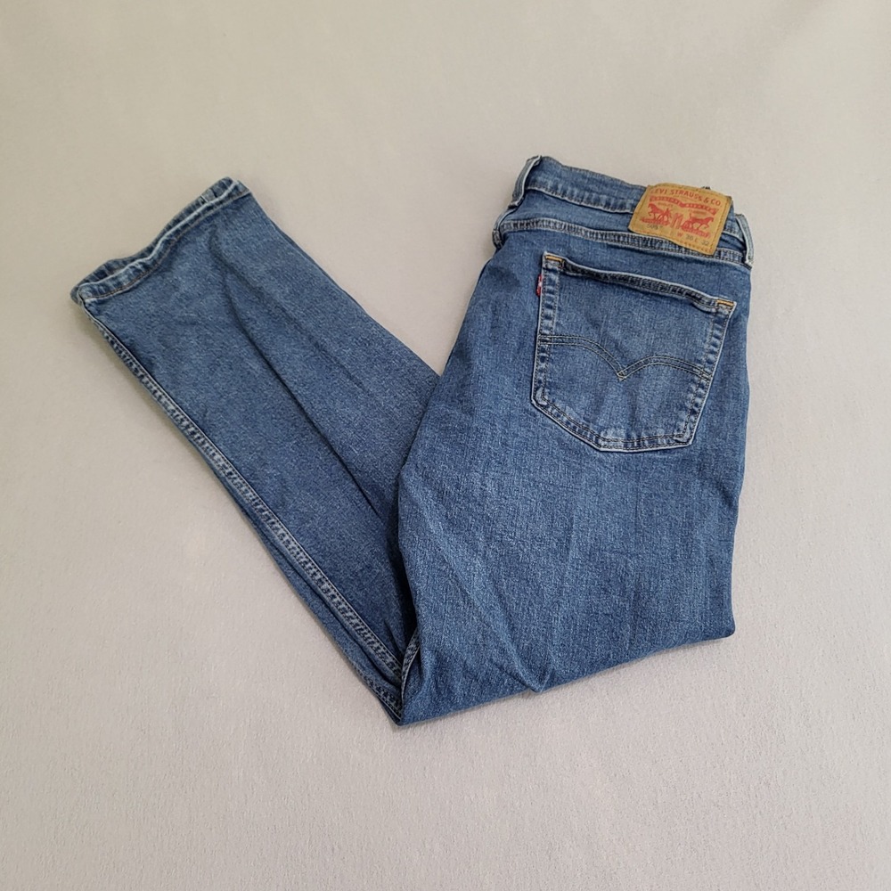 Levi's 505 Denim Blue Jeans Regular Fit Straight Leg Men's Size 36x32
